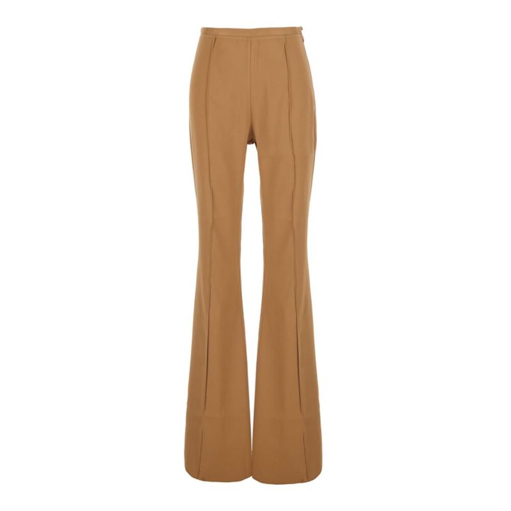 Taller Marmo Women 'Mae' Brown Pants With Flared Cut In Fabric For Women